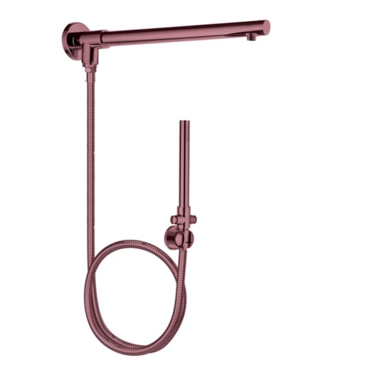 Desviador Para Chuveiro Com Braço Redondo Flexível 2M E Ducha Manual Kr145 Rosê Matte Kromma - Imagem principal - 417c01b0-b0e0-4924-aec9-f48cae1204ec