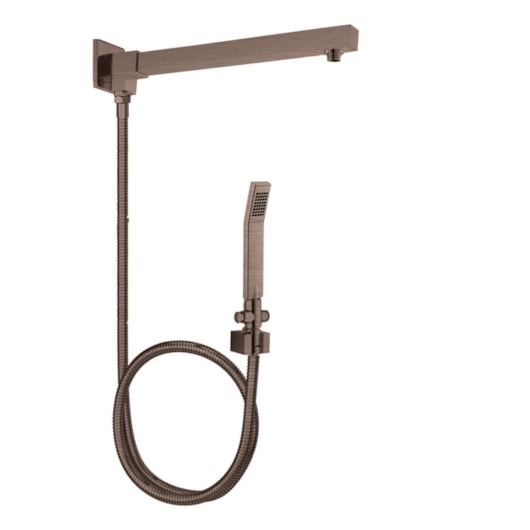 Desviador Para Chuveiro Quadrado Com Ducha Manual Suporte E Válvula De Acionamento Kr140c Bronze Hera Kromma - Imagem principal - d9b997df-dd45-456a-8503-df693e1a2949