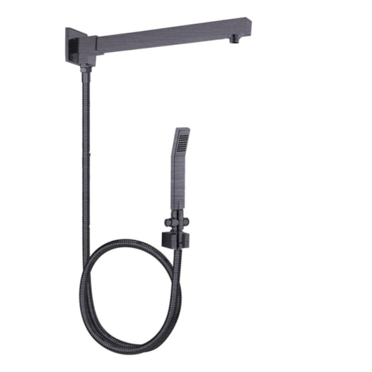 Desviador Para Chuveiro Quadrado Com Ducha Manual Suporte E Válvula De Acionamento Kr140c Titânio Escovado Kromma - Imagem principal - d3680af3-2487-46a9-a120-1abf8a29adf1