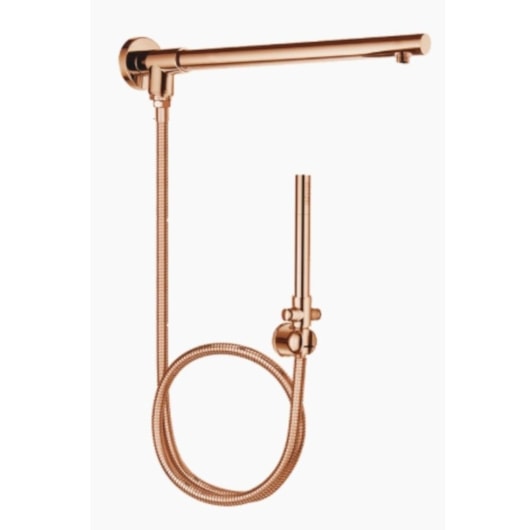 Desviador Para Chuveiro Redondo Com Ducha Manual Flexível De 1,5M E Suporte Kr8145 Rose Gold Kromma - Imagem principal - 73ae1b56-4d0f-437e-bb68-c206cfec26ec