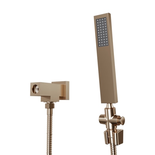 Desviador Quadrado Para Chuveiro Com Ducha Flexível Metal 180cm 2985 1/2 Champanhe Fani - Imagem principal - 1356900a-b654-4968-b722-8a0e4b128db1
