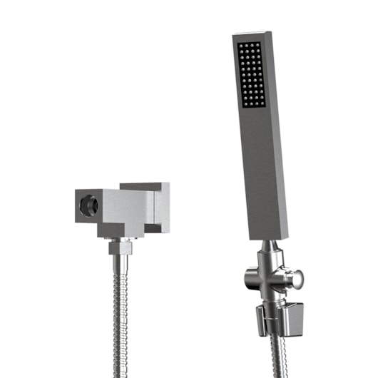 Desviador Quadrado Para Chuveiro Com Ducha Flexível Metal 180cm 2985 1/2 Grafite Escovado Fani - Imagem principal - b7fc801f-ff2f-4801-b854-6a75f393ff23