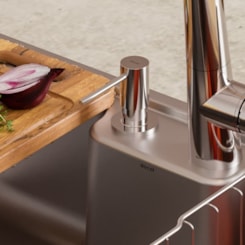 Dispensador De Sabão E Detergente Para Cozinha Cromado Docol