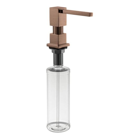 Dosador De Detergente Líquido Quadrado 837 Rose Gold Escovado Rubinettos - Imagem principal - 84cc9dc4-2088-4019-9c2c-8d61530e9985
