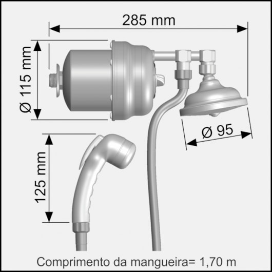 Ducha Clássica C/ Desviador AQ-096/1 Branca 127V 5500W Cardal - Imagem principal - 9fbd283b-d1ed-4816-b9a5-7fc05adc0046