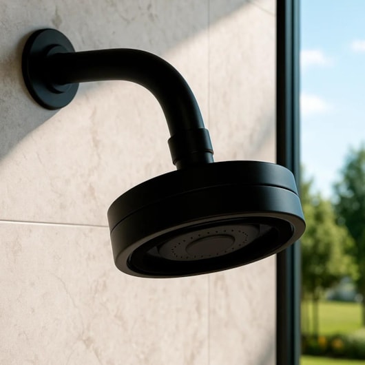 Ducha Com Braço De Parede Em Abs Black Matte Drop 12cm - Imagem principal - 05add028-48a0-4a48-9d70-66d7354305bb