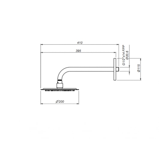 Ducha De Parede Verve 64 Com Cano Cromado Meber 30cm - Imagem principal - 0e64aedc-b32a-4993-9bee-335e83c97031