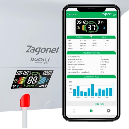 Ducha Eletrônica Ducali Premium Branco Zagonel 5500W 127V - Imagem principal - 71230a3a-a6b3-44e2-a5dd-66c66ab7b1d0
