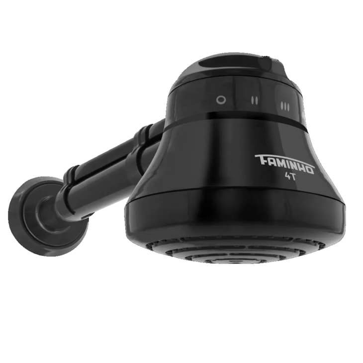 Ducha Faminho 4 Temperaturas Black Com Cano 30cm Fame 220V 6800W