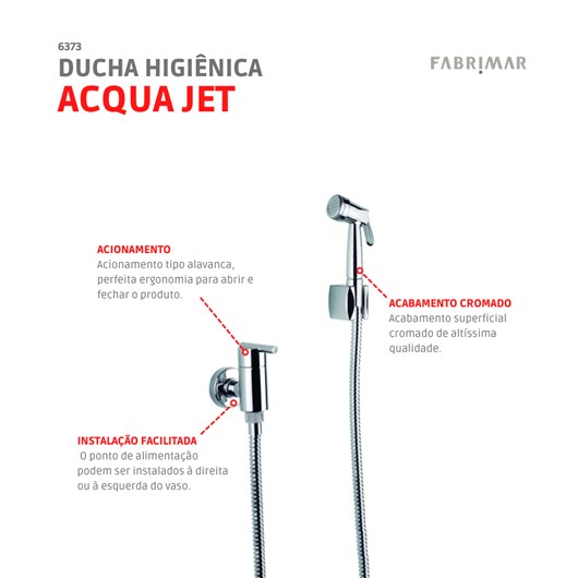 Ducha Higiênica Acqua Jet Gioia Cromado  Fabrimar - Imagem principal - 530c0b92-a436-4758-a889-c0b85f9f4ff2