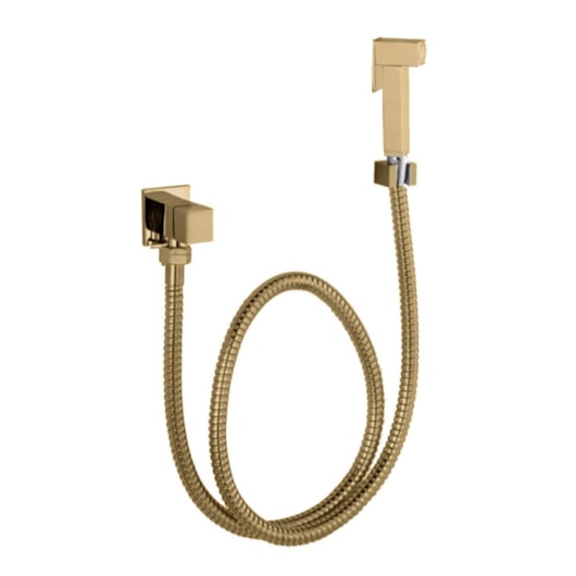 Ducha Higiênica Água Quente E Fria Com Flexível 1M 1/4 De Volta Kr507c Champagne Matte Kromma - Imagem principal - 9b43deba-6013-46d6-885c-1bc9d4356168