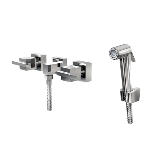 Ducha Higiênica C/ Misturador Gatilho Abs Flex Eros 1750 C640 Cromado Fani Metais - Imagem principal - 03d2c007-b334-424d-984a-cb38ccdb9c29