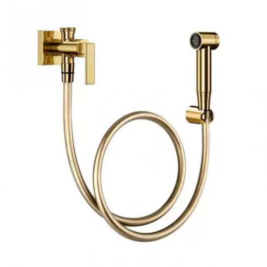 Ducha Higiênica C/Registro E Derivação Stillo Ouro Escovado Docol - Imagem principal - 051adf18-298f-4555-aee1-c06f2dfb5915
