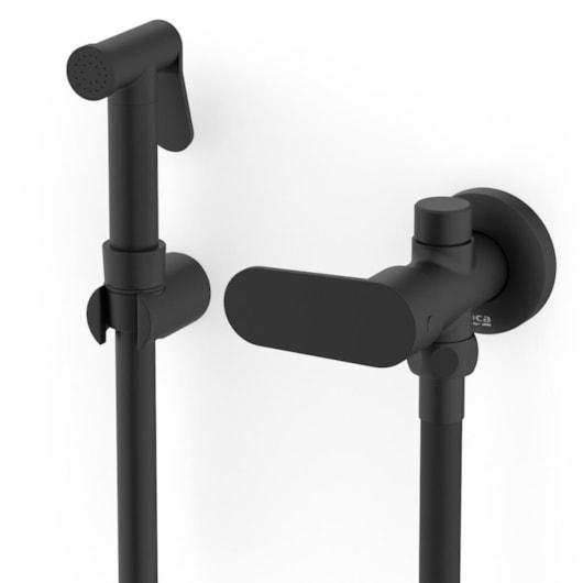 Ducha Higiênica Com Derivação Cala Mate Black Roca - Imagem principal - 6a36c3ba-2092-4ee5-b948-d2f6a64c4dd6