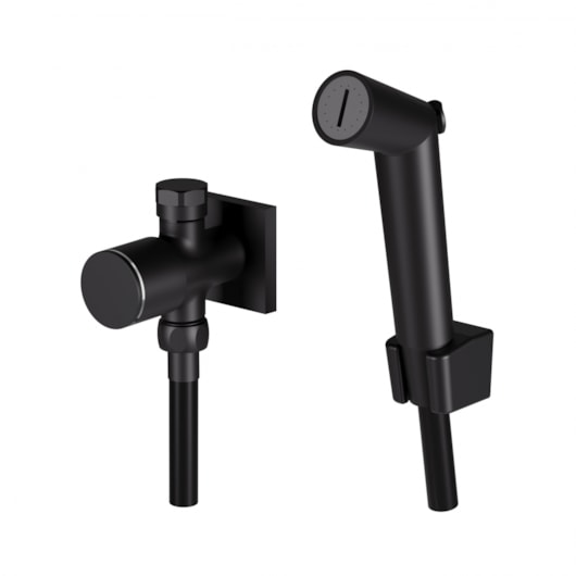 Ducha Higiênica Com Derivação Para Caixa Acoplada E Gatilho ABS Flexível Elo Preto Fosco Fani - Imagem principal - c77c1cd7-d287-4764-88a2-ac2cb016072b