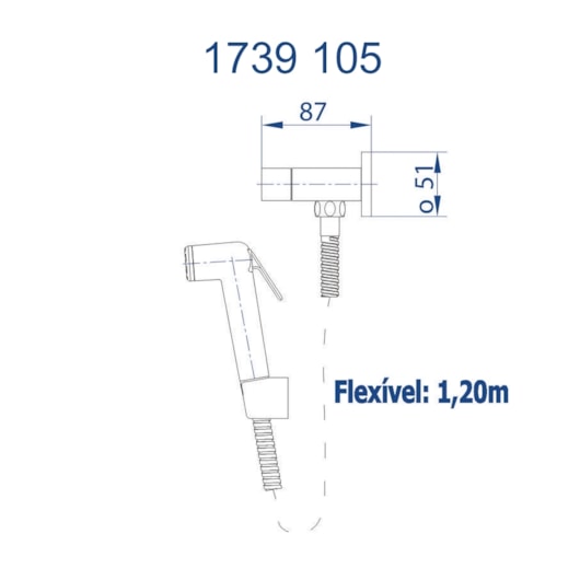 Ducha Higiênica Com Gatilho ABS Flexível 1739 1/2 Hera 105 Doro Vecchio Fani - Imagem principal - 6c9cdbaf-9dc2-4e49-b3d7-6bd5c8e7dcb1