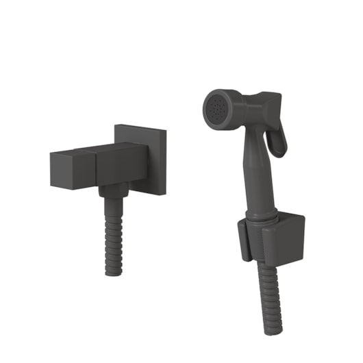 Ducha Higiênica Com Gatilho ABS Flexivel 1739 1/2 Hera 105 Preto Fosco Fani - Imagem principal - b99232c2-7cc7-4127-8305-b81e71689f7b