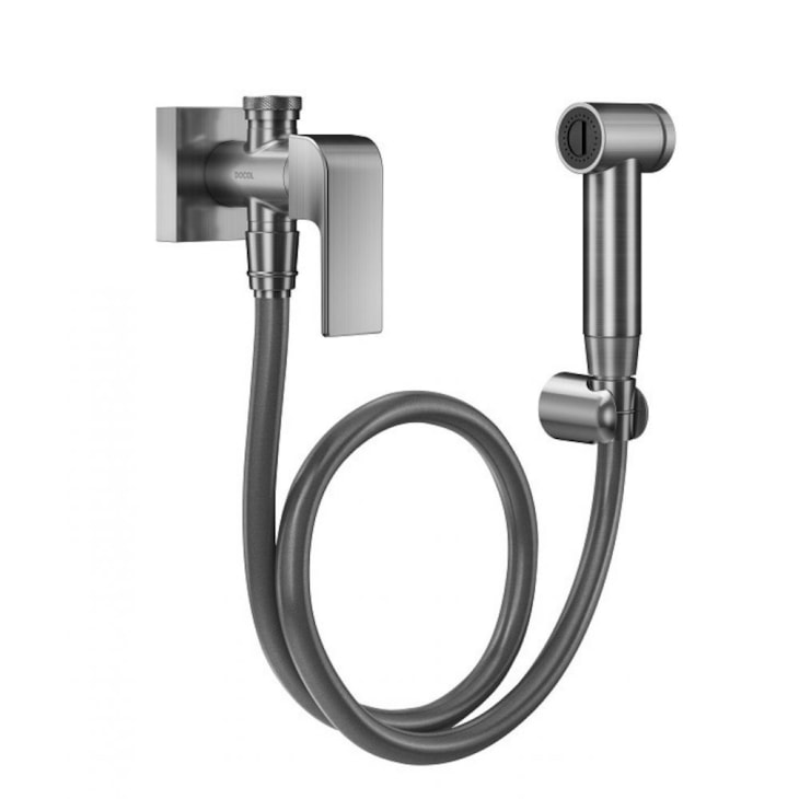 Ducha Higiênica Com Registro Derivação E Gatilho Vougan Grafite Escovado Docol