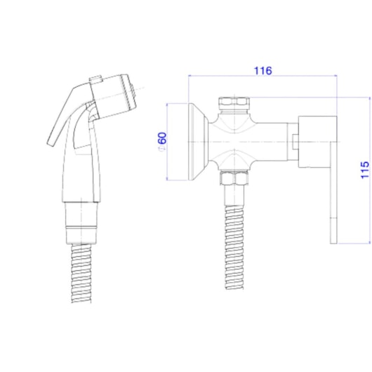 Ducha Higiênica Com Registro E Derivação Drop Cromado Deca - Imagem principal - ee8287e8-ba27-4c80-b3e1-684935ffae5c