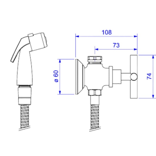 Ducha Higiênica Com Registro E Derivação Duna Clássica Black Matte Deca - Imagem principal - 6e44e2b8-9155-4e05-a03c-a857d15996f7