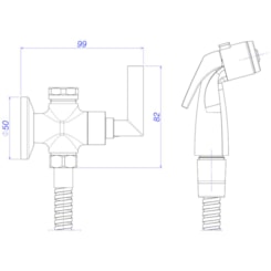 Ducha Higiênica Com Registro E Derivação Izy Plus Cromado/Branco Deca