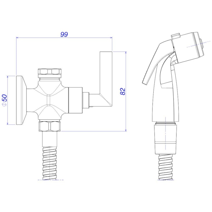 Ducha Higiênica Com Registro E Derivação Izy Plus Cromado/Branco Deca