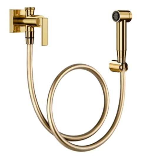Ducha Higiênica Com Registro E Derivação Stillo Ouro Polido Docol - Imagem principal - 43ad54db-d2f5-43a3-ad44-6bb8e412b37c