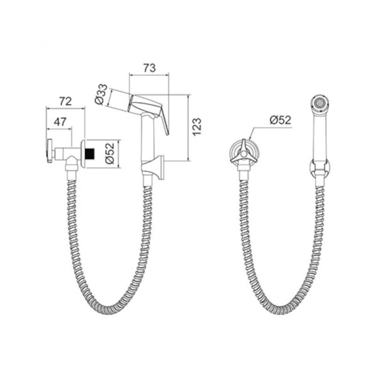 Ducha Higiênica Flex Way C30 Cromada Lorezetti - Imagem principal - 64b7f6b1-a3cc-4b90-927f-aaf816fbdc86