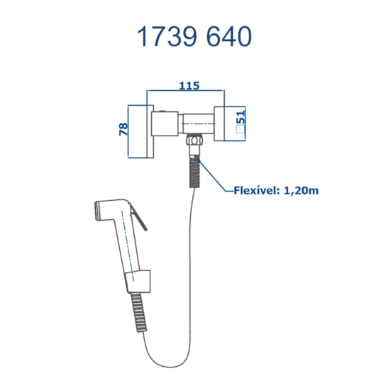 Ducha Higiênica Flexível Com Gatilho ABS 1739 1/2 Eros 640 Champanhe Fani - Imagem principal - daee23d3-92bc-4757-90f2-f9dc1efbfc0f