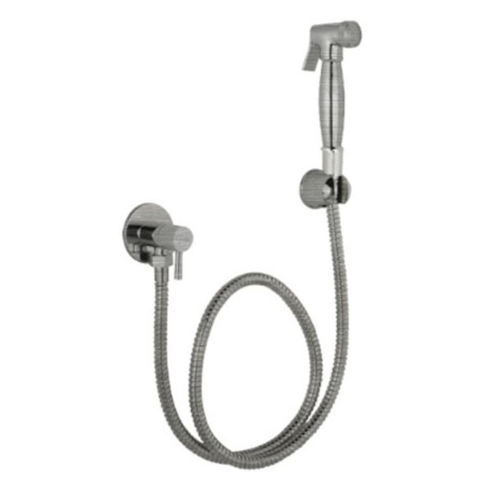 Ducha Higiênica Flexível  Quente E Fria 1/4 Com Flexível 1M Kr506 Aço Escovado Kromma - Imagem principal - e5b9d295-8312-43ba-b290-ef2806cdfb97