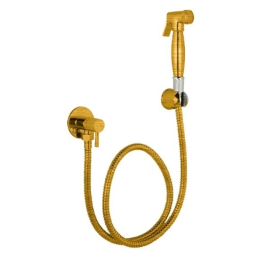Ducha Higiênica Flexível  Quente E Fria 1/4 Com Flexível 1M Kr506 Bronze Escovado Kromma - Imagem principal - d46f0ee8-23e8-4105-ae63-4febd145fd32