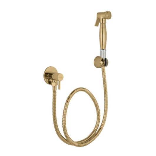 Ducha Higiênica Flexível  Quente E Fria 1/4 Com Flexível 1M Kr506 Champagne Matte Kromma - Imagem principal - 93758de9-a3b6-4a93-be3f-6b1f0a1ba452