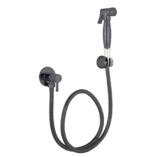 Ducha Higiênica Flexível  Quente E Fria 1/4 Com Flexível 1M Kr506 Titânio Escovado Kromma - Imagem principal - 1fc76866-6ee3-4e2a-9e91-61ed0b0e72fa
