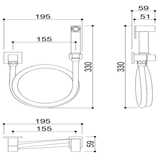 Ducha Higiênica Flexível  Quente E Fria 1/4 Com Flexível 1M Kr507c Cromado Kromma - Imagem principal - bc9f6e29-9624-427b-a073-83f40640c4d5