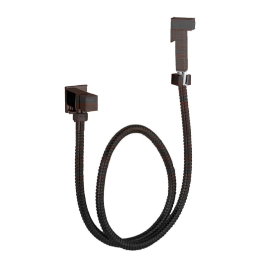 Ducha Higiênica Flexível  Quente E Fria 1/4 Com Flexível 1M Kr507c Ébano Escovado Kromma - Imagem principal - a886116b-f5c5-45cd-979c-991519338a33