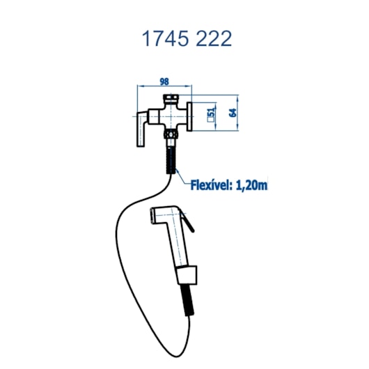 Ducha Higiênica Para Caixa Acoplada Com Gatilho 1745 1/2 Bella Clássica 222 Doro Vecchio Fani - Imagem principal - e8a20999-ea11-4021-823f-f7bb77a4e9c7