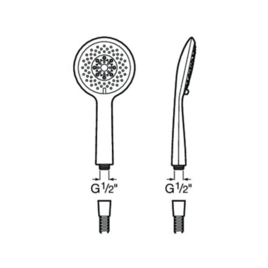 Ducha Manual 130 mm 4 Funções Sensum Round Cromado Roca - Imagem principal - 760dec77-658d-4f1b-83b5-b9596851537e