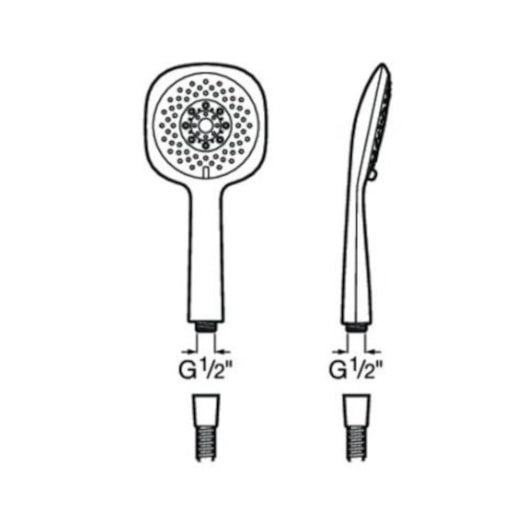 Ducha Manual 130 mm 4 Funções Sensum Square Cromado Roca - Imagem principal - 1a6284ac-2d56-4810-8e5f-1f858b03133b