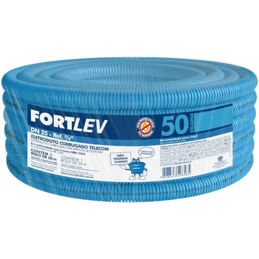 Eletroduto Corrugado Telecom Az Fortlev 25mm-50m - Imagem principal - 8e595f96-08d8-4ca5-9599-da85c5f14326