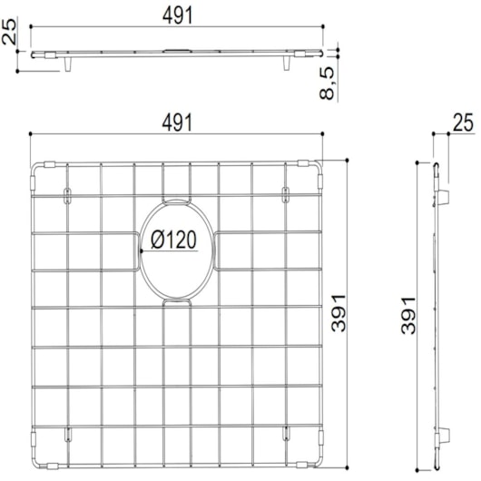 Escorredor Aramado Cromado Rubinettos 49x39cm - Imagem principal - 558c9304-c00d-4177-a46b-cbe7350fb43a
