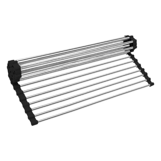 Escorredor De Esteira Inox Multiuso Com Silicone Preto Sabbia 43x30cm - Imagem principal - 207eb948-0ca7-4967-919d-69e460044380