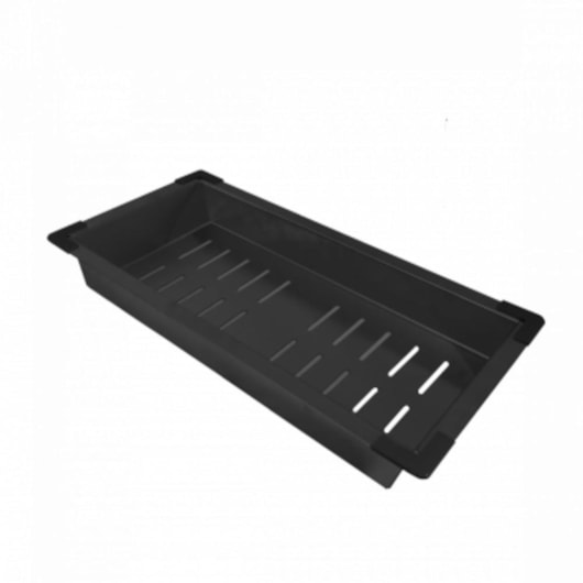 Escorredor Profundo Com Bordas de Silicone Grafite Escovado Rubinettos 43x20,5x5cm - Imagem principal - 59105c43-45a8-4e74-ba4b-693ae7dd03a0