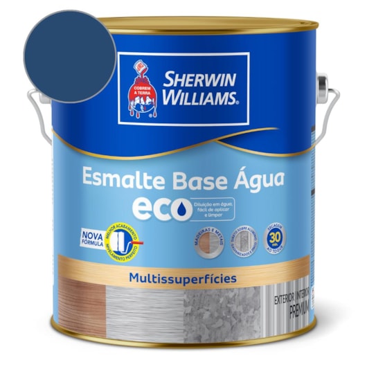 Esmalte Alto Brilho Eco Azul Del Rey Sherwin Williams 3,6L - Imagem principal - 27f08d03-c418-483b-9310-1194ae6fc4a3