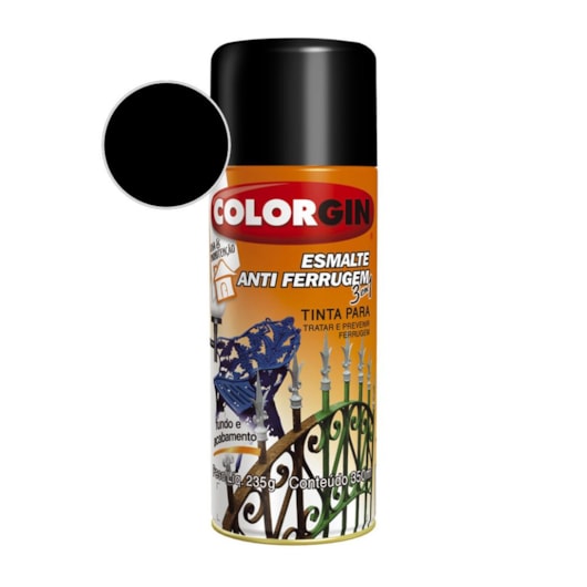 Esmalte Anti Ferrugem Colorgin Preto 235g - Imagem principal - b8967117-66b2-4806-8b20-b513a23605da