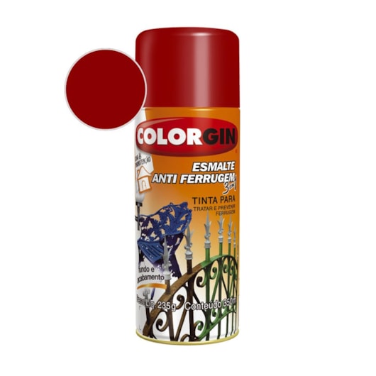 Esmalte  Anti Ferrugem Colorgin Vermelho Intenso  235g - Imagem principal - 1238604f-d45a-475f-bb02-14b173d1befd