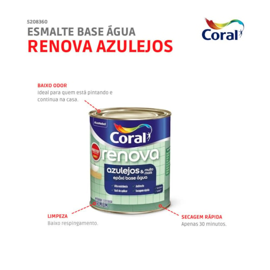 Esmalte Base Água Renova Azulejos E Muito Mais Acetinado Branco Coral 3.6L - Imagem principal - f65d62aa-2098-45d7-acf6-f314d33733fa