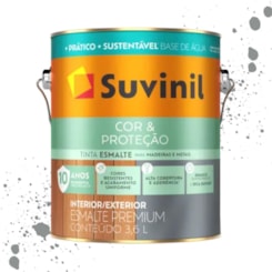 Esmalte Cor E Proteção Base Água Brilhante Preto Suvinil 3,6L