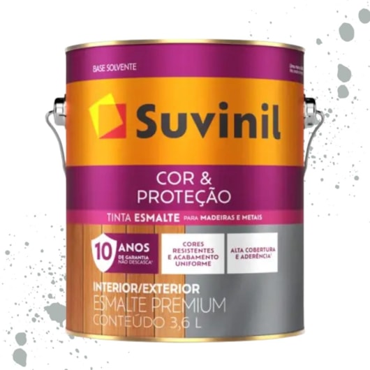 Esmalte Cor E Proteção Brilhante Platina Suvinil 3,6L - Imagem principal - fc6c69e7-636e-4ed1-9b0c-38387f7284ca