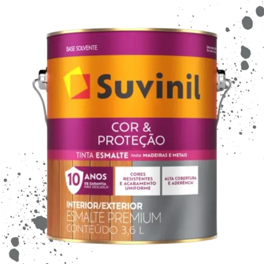 Esmalte Cor E Proteção Brilhante Preto Suvinil 3,6L - Imagem principal - 0f550fbf-a417-48d2-b2ea-e65dc217289f