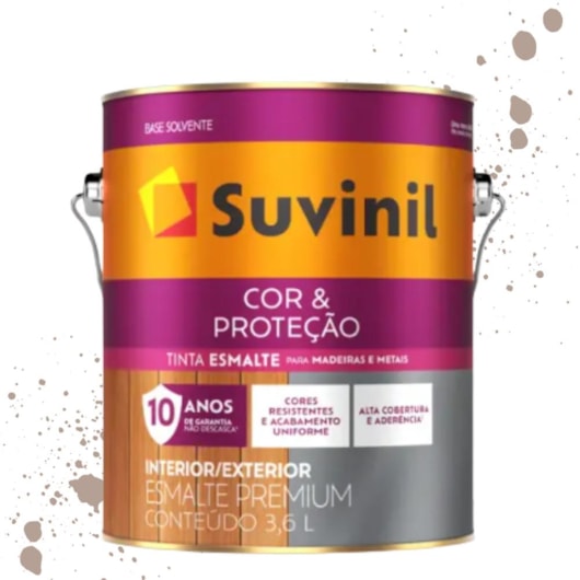 Esmalte Cor E Proteção Brilhante Tabaco Suvinil 3,6L - Imagem principal - 07f197f1-0f16-44f4-9947-dd19a26bd552